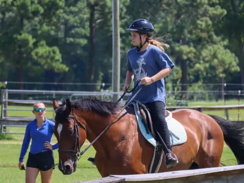a person riding a horse