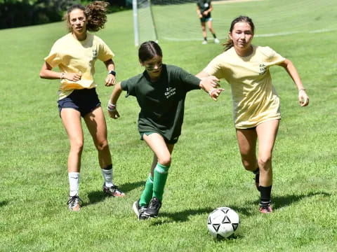 a group of women playing football