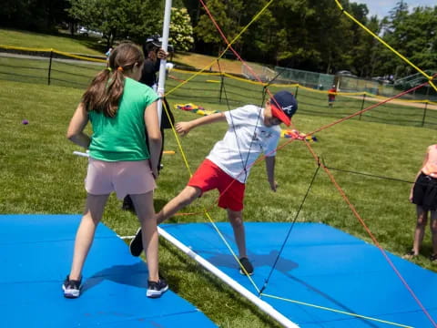 a group of people playing a game