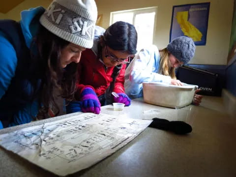 a group of people in a room