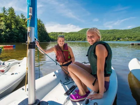 two girls on a boat