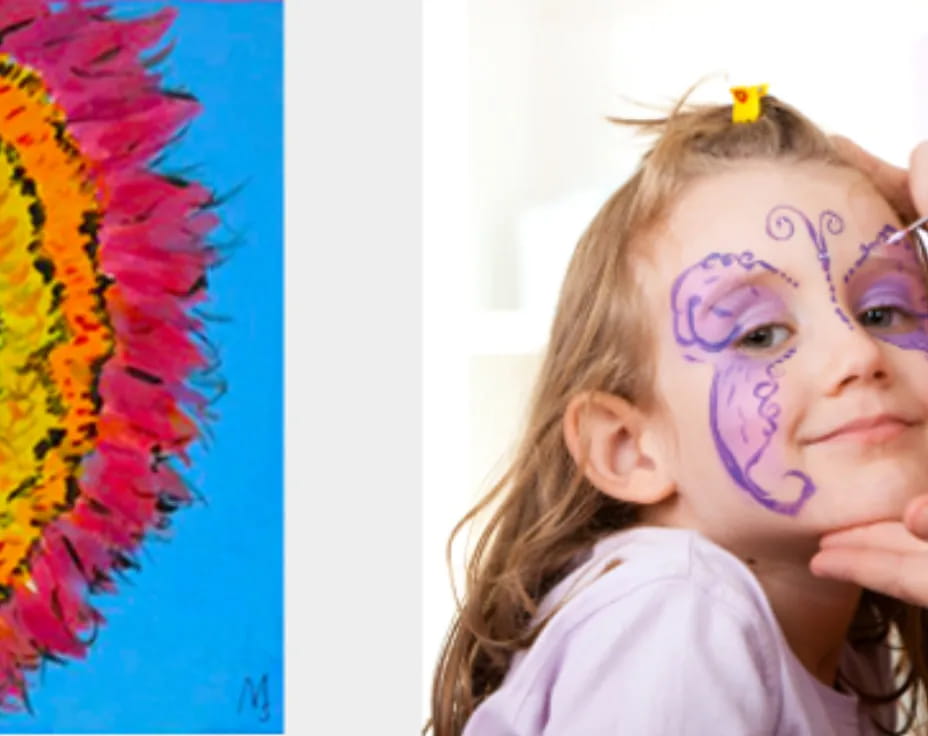 a girl painting a picture