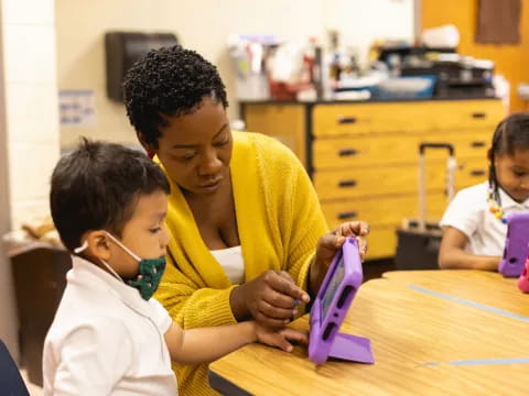 a person and a couple of children