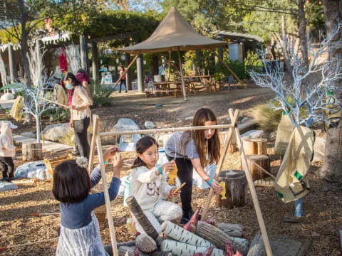 a group of people outside