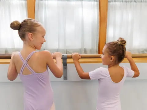 a couple of girls working out