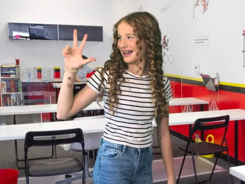 a woman with long hair