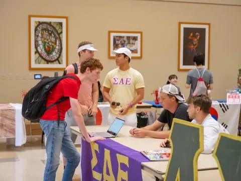 a group of people in a room