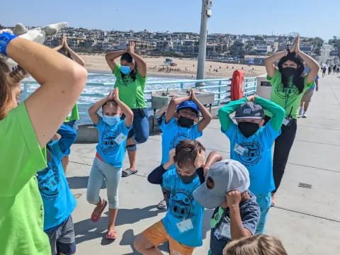 a group of people in a circle