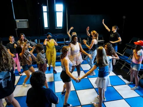 a group of people dancing