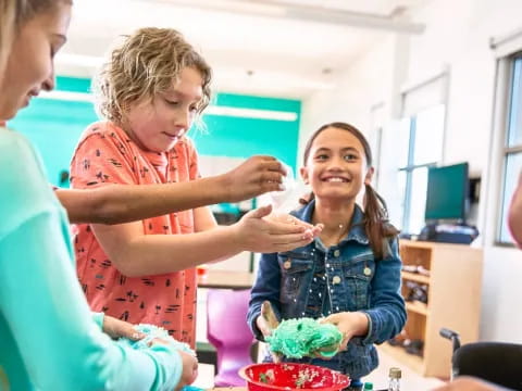 a group of people in a room