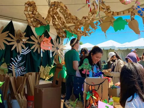 a group of people at a party