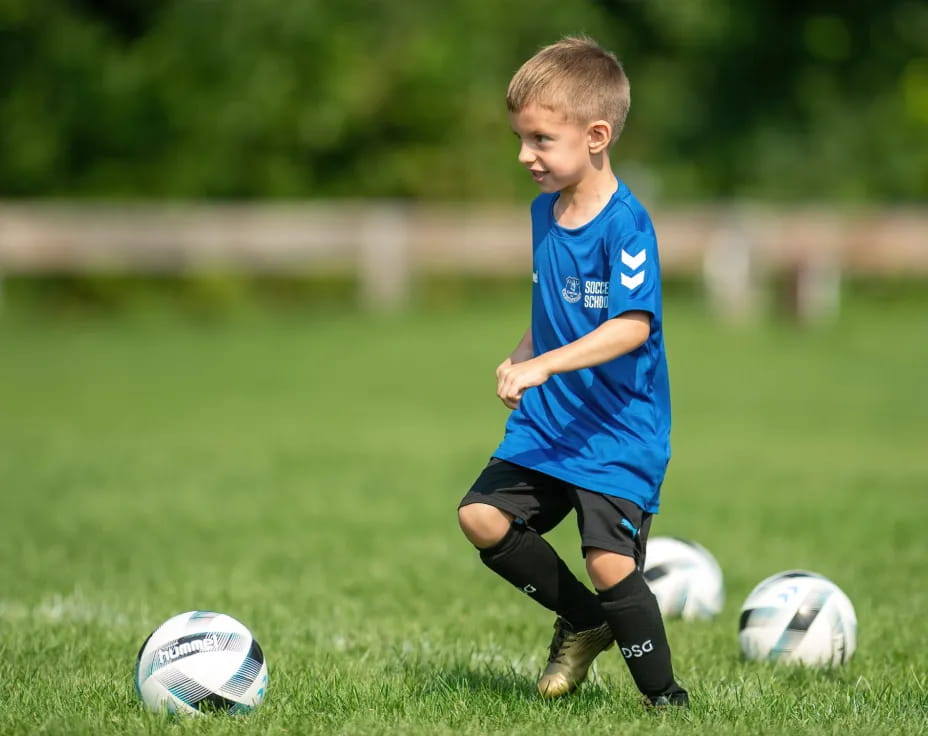 a boy playing football