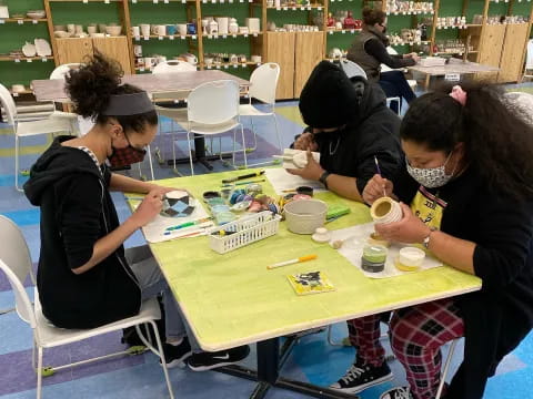 a group of people playing a game