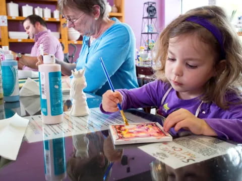 a young girl painting