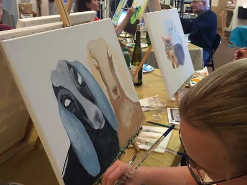 a person painting a picture