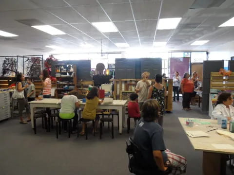 a group of people in a room