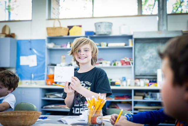 a group of children in a classroom
