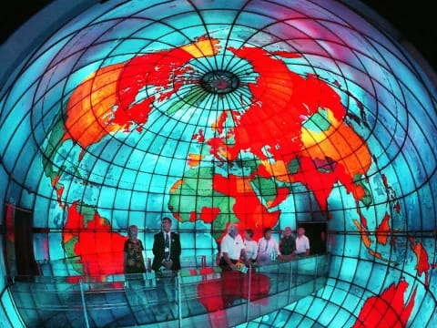 a group of people in a room