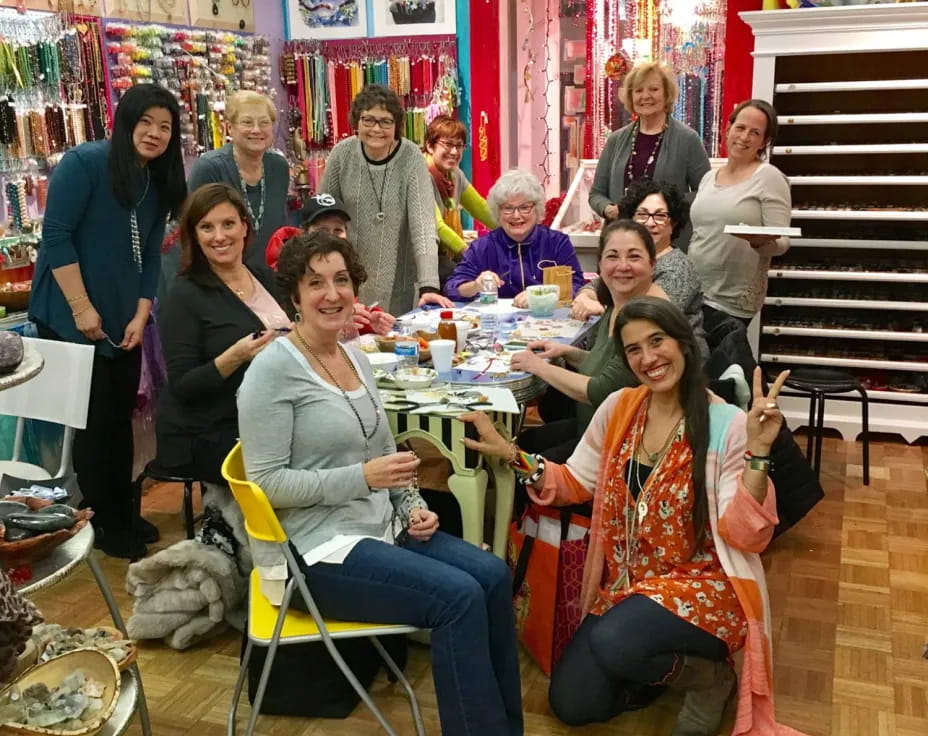 a group of people in a room