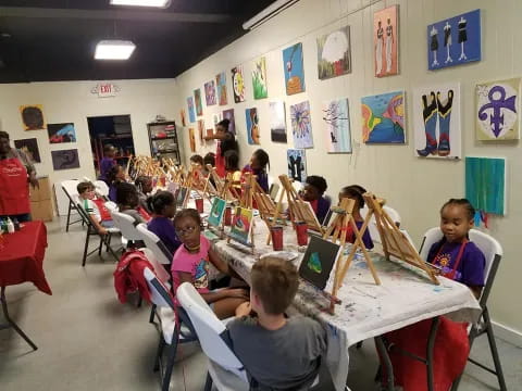 a group of children in a classroom