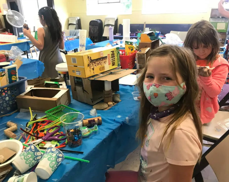 a group of children in a room