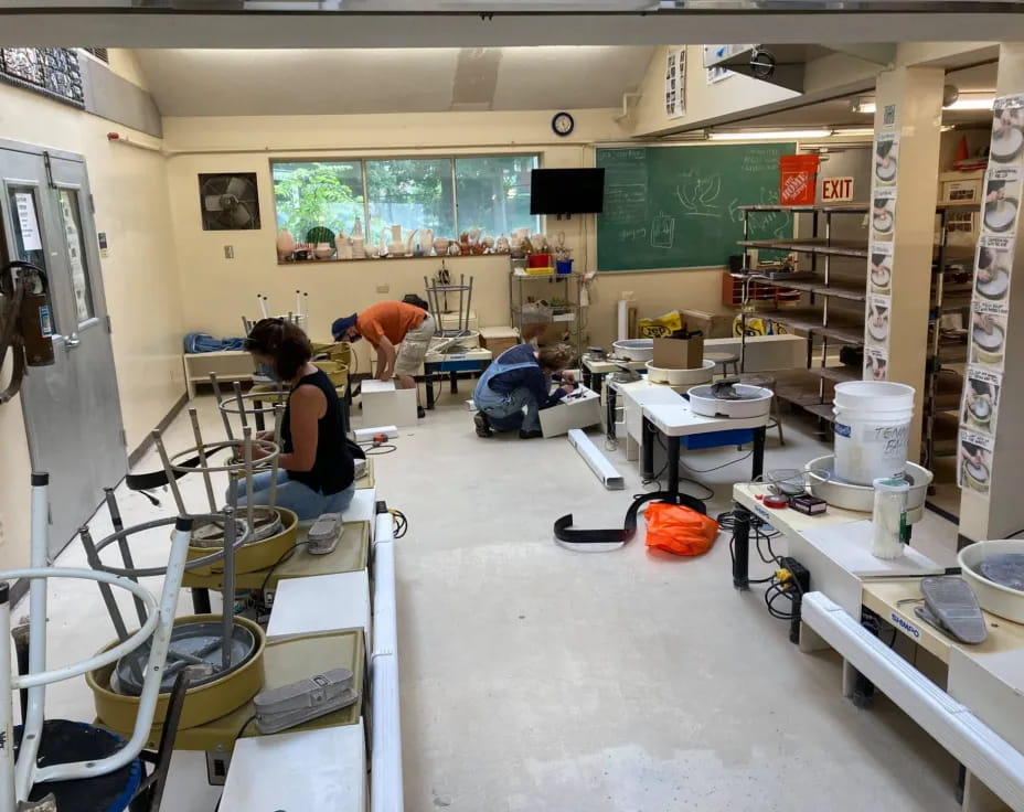 people working in a room