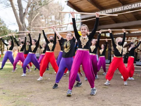 a group of people dancing