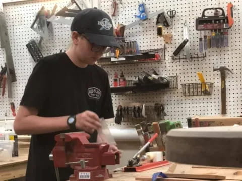 a person in a black shirt