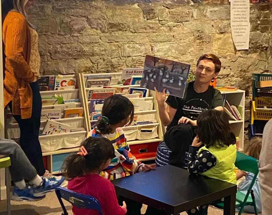 a group of children in a classroom