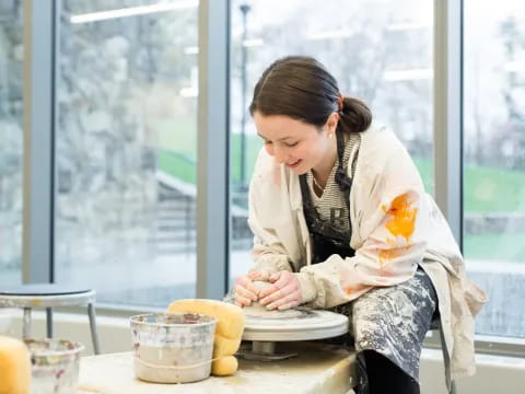 a man sitting at a table eating