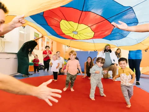 a group of children in a circle