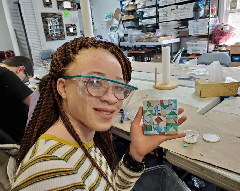 a person holding a card