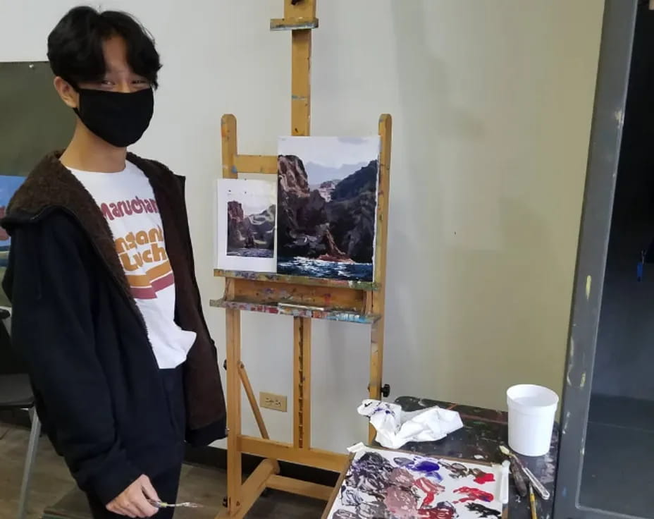 a person wearing a mask