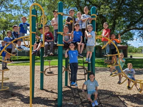 a group of kids on a playground