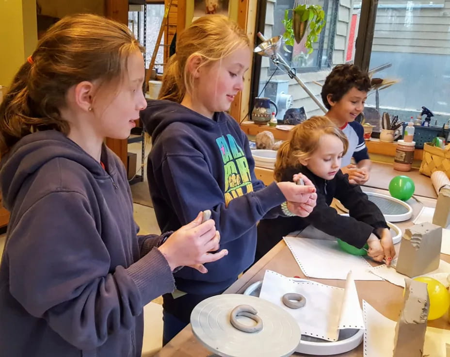 a person and a couple of kids