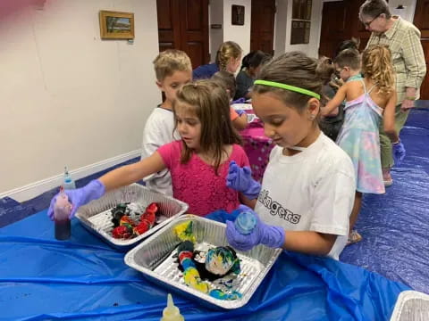 a group of children in a room