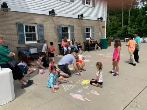 a group of people outside