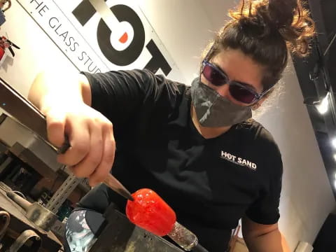 a man wearing a mask