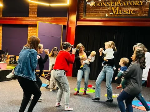 a group of people playing a game