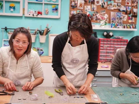 a few women working on a project