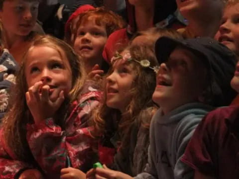 a group of children singing