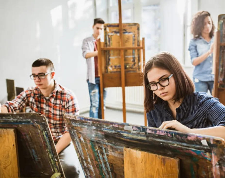 a group of people in a room