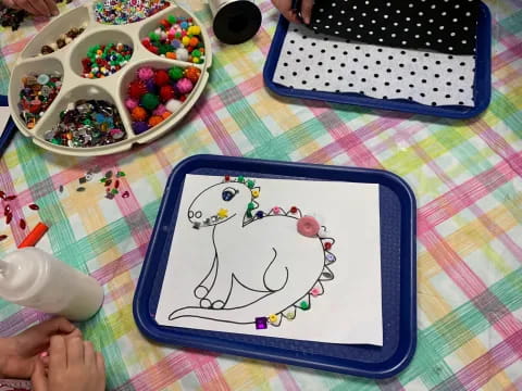 a child's drawing on a table