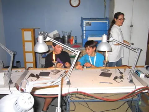 a group of people in a lab