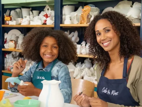 a couple of women smiling