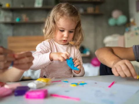 a child playing with toys