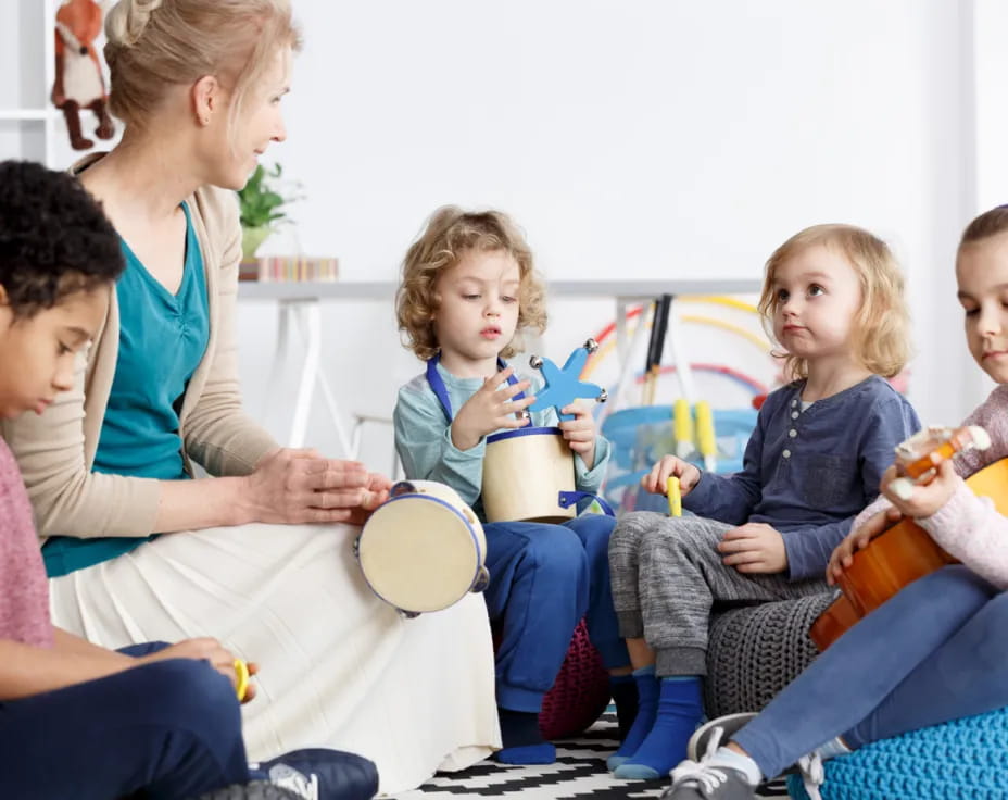 a person and a group of children