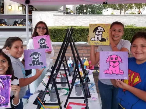 a group of people holding signs