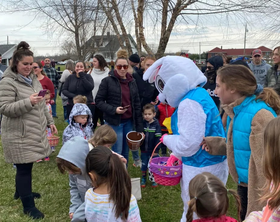 a group of people standing outside
