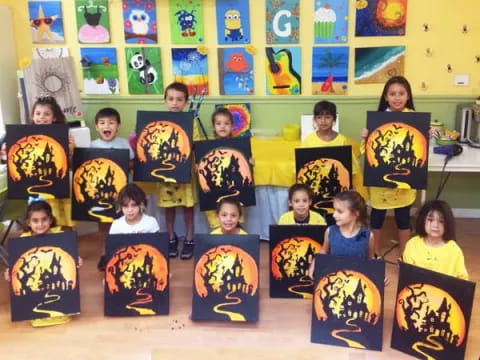 a group of children in a classroom